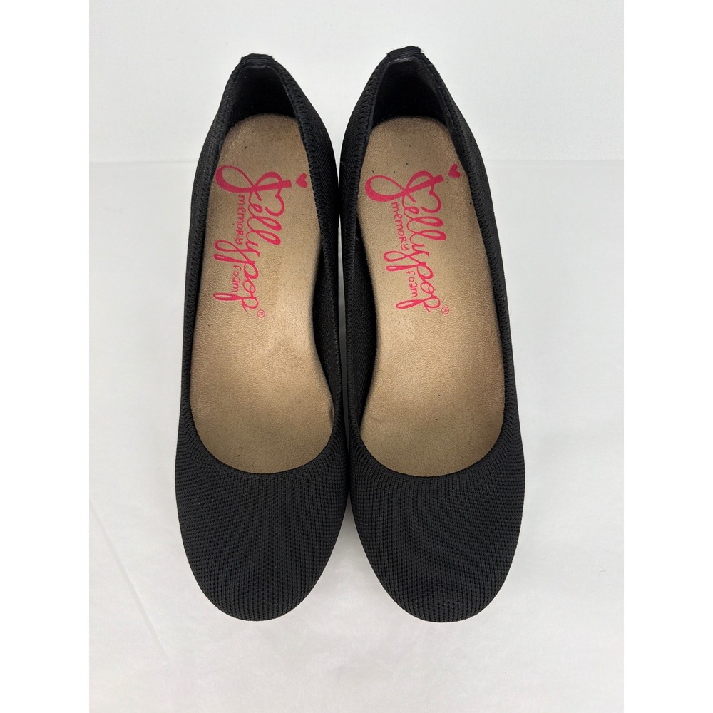 Jellypop Donna Wedge Pumps 6.5 Black Knit Memory Foam Comfort Professional